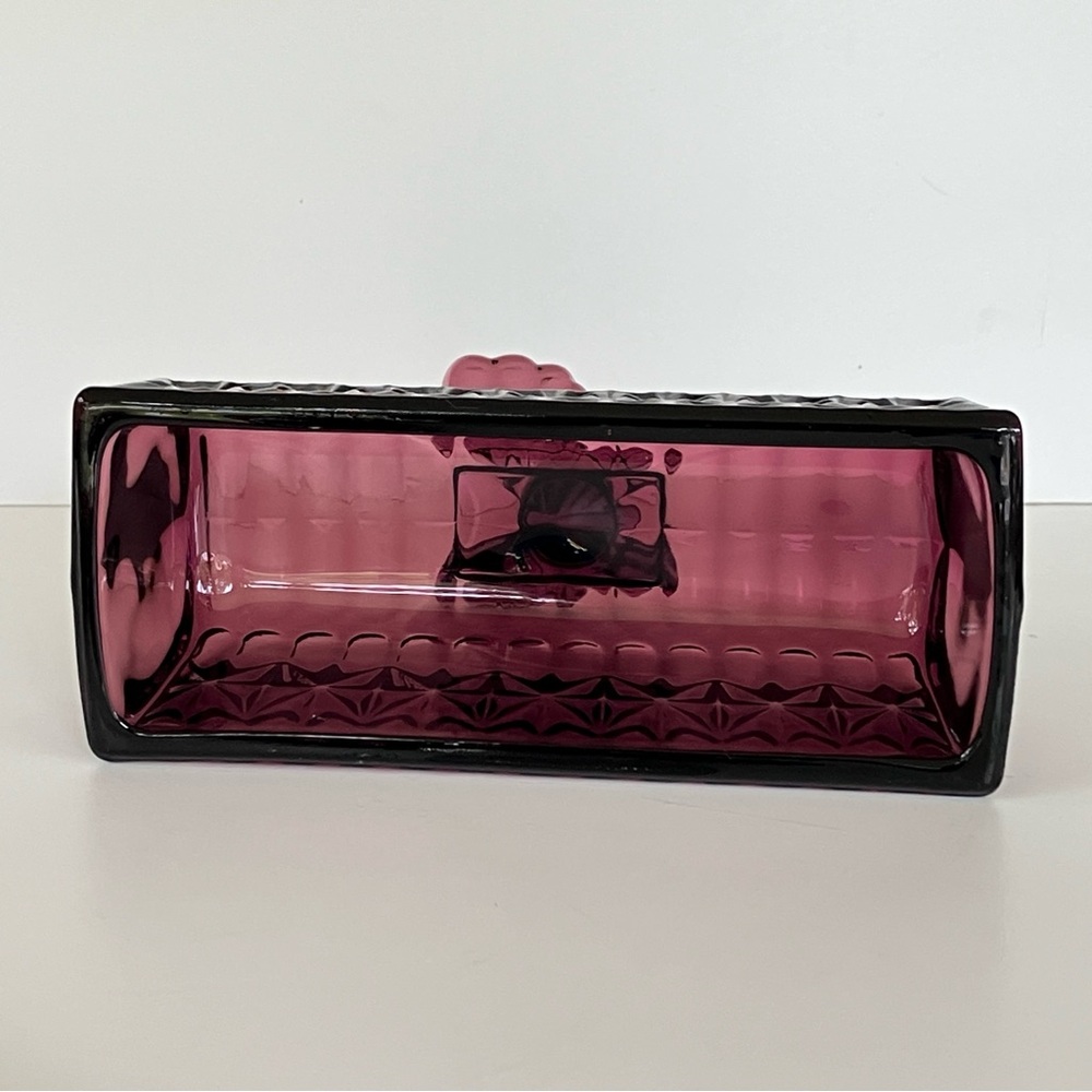 Circleware Plum Purple Amethyst Butterfly Butter Dish - Picture 9 of 16